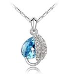 Elegant Timeless Blue Swarovski Stone Pendant – Unique Gemstone Statement Necklace for Women