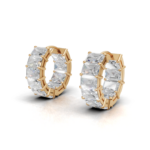 Avarta Gold Emerald cut Lab Grown Diamond Hoop Earrings