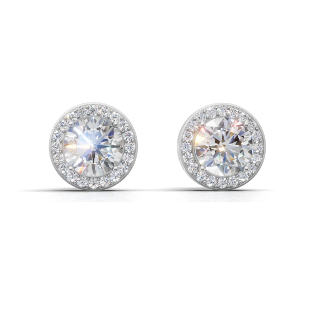 2 Carat Each Halo Solitaire