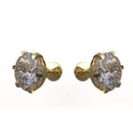 Avarta Jewellery 18k Gold 2.10 Carat Each Moissanite Solitaire Stud Earrings