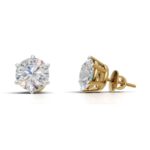 Avarta 18k Gold 2 Carat Each Moissanite Solitaire Studs Earring For Girls & Women