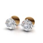 Avarta Jewellery Gold 25 Cents Each Lab Diamond Solitaire Stud Earring