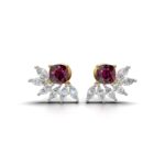 Avarta Gold Luxe Cushion Ruby Lab Diamond Earrings