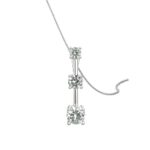 Avarta Sterling Silver Solitaire American Diamond Trilogy Pendant With Chain