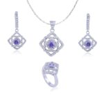 Avarta Jewellery Sterling Silver Amethyst Pendant Set With Chain