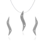 Avarta Sterling Silver American Diamond Pendant Set For Girls & Women