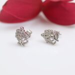 Avarta Sterling Silver Studs Earrings With American Diamonds For Women & Girls