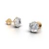 Avarta Jewellery Gold 2 Carat Each Moissanite Solitaire Stud Earrings