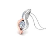 Avarta Jewellery Dual Tone Solitaire Pendant With Lab Grown Diamond