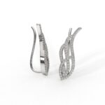 Avarta Jewellery Sterling Silver Diamond Cuff Earrings For Girls And Women