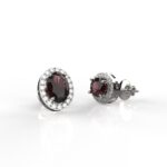 Avarta Jewellery 92.5 Sterling Silver Certified 1.25 Carat Each Natural Ruby Stud Earrings With 5A Grade American Diamonds For Girls & Women