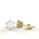 Avarta Jewellery 92.5 Sterling Silver American Diamond 0.80 Carat Each Solitaire Gold Plated Stud Earrings for Girls & Women
