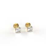 Avarta Jewellery 18k Gold 25 Cents Each Moissanite Solitaire Stud Earring