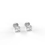 Avarta Jewellery Sterling Silver 25 Cents Each Solitaire Stud Earrings With White Gold Plating