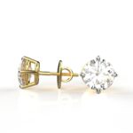 Avarta Jewellery 18k Gold 1 Carat Solitaire Studs Earrings For Girls & Women