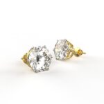 Avarta 18k Gold 3.50 Carat Each Moissanite Studs Earrings