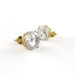 Avarta Jewellery Gold 3 Carat Lab Diamond Solitaire Studs Earrings