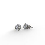Avarta Jewellery Sterling Silver 2 Carat Each Moissanite Solitaire Studs With White Gold Polish