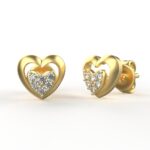 Avarta Jewellery 18K Gold Heart Earring With Certified Diamonds