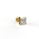 Avarta Jewellery 18k Gold 1 Carat Moissanite Princess Cut Stud Earrings - Single Pcs