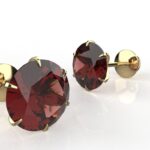 Avarta Jewellery 18k Gold 2.10 Carat Each Natural Ruby Solitaire Studs