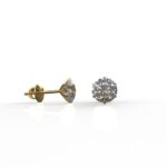 Avarta Jewellery Sterling Silver 80 Cents Moissanite Solitaire Stud Earrings with Gold Polish