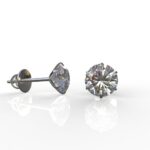 Avarta Jewellery Sterling Silver 1 Carat Moissanite Solitaire Stud Earrings