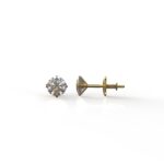 Avarta Jewellery 14k Gold 25 Cents Each Moissanite Solitaire Stud Earring