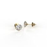 0.50 Carat Gold Plated 925 Sterling Silver Solitaire Stud Earrings – Trendy Women’s Accent Jewelry