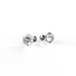 Avarta Jewellery Sterling Silver 1.50 Carat Solitaire Stud Earrings With White Gold Polish