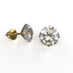 Avarta Jewellery 18k Gold 3 Carat Moissanite Stud Earrings