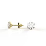 Avarta Jewellery 18k Gold 1.30 Carat Moissanite Unisex Solitaire Studs