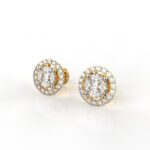 Avarta 18k Gold Marquise Halo Stud Earrings