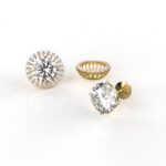 Avarta Jewellery 3.22 Carat Each 18k Gold Jacket Earring With Moissanite