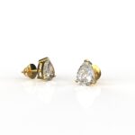 Avarta 18k Gold 1.25 Carat Each Pear Moissanite Solitaire Stud Earrings