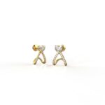 18k Gold 0.75 Carat Each Moissanite Heart Hoop Earrings