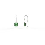 Avarta Jewellery Sterling Silver Emerald Dangler Earrings