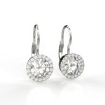 Avarta Jewellery Sterling Silver 2 Carat Each Halo Drop Earring