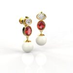 Avarta Jewellery Gold Diamond Ruby Pearl Earring