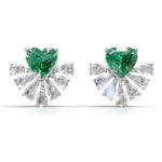 Avarta Gold Emerald Moissanite Heart Earrings