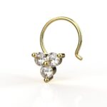 Avarta 18k Yellow Gold Certified Diamond Floral Nosepin For Girls & Women