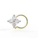 Avarta 18k Yellow Gold Certified Diamond Enchanting Nosepin For Girls & Women