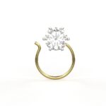 Avarta 18k Yellow Gold Certified 0.10 Carat Solitaire Diamond Nosepin For Girls & Women