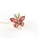 Avarta Jewellery Sterling Silver Red Butterfly Pendant With Gold Polish for Kids, Girls & Women