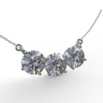 Avarta Sterling Silver 3 Carat Solitaire Pendant With Chain For Girls & Women