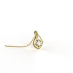 18k Gold 25 Cents Moissanite Pendant
