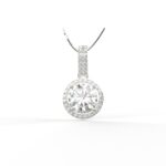 Avarta Jewellery 18k White Gold Solitaire Halo Pendant