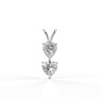 Avarta Jewellery 18k White Gold Moissanite Solitaire Heart & Pear Pendant