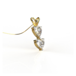 Avarta Jewellery 18k Gold Moissanite Solitaire Heart & Pear Pendant