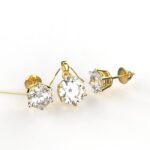 Avarta Jewellery Sterling Silver Solitaire Pendant Set With Gold Polish